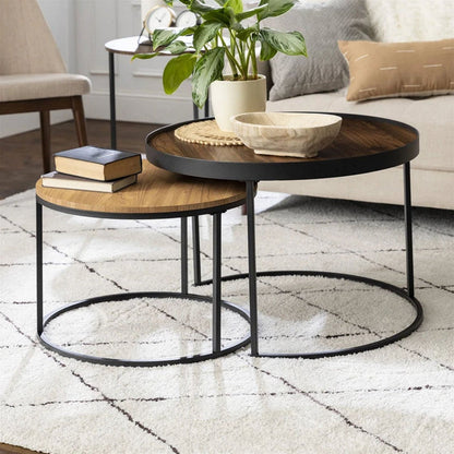Nested Coffee Table in Dark Walnut/English Oak by Urban Style -Home Living Store - -