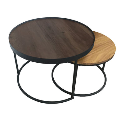 Nested Coffee Table in Dark Walnut/English Oak by Urban Style -Home Living Store - -