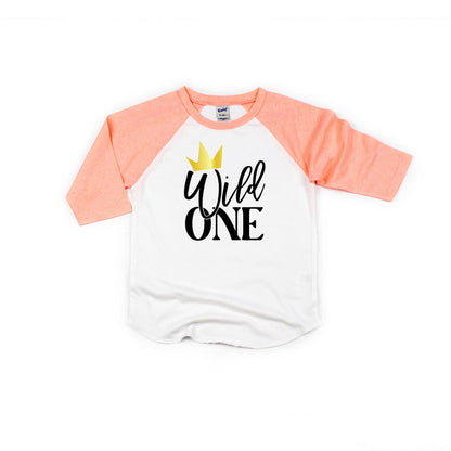 New Wild One Crown Birthday Raglan