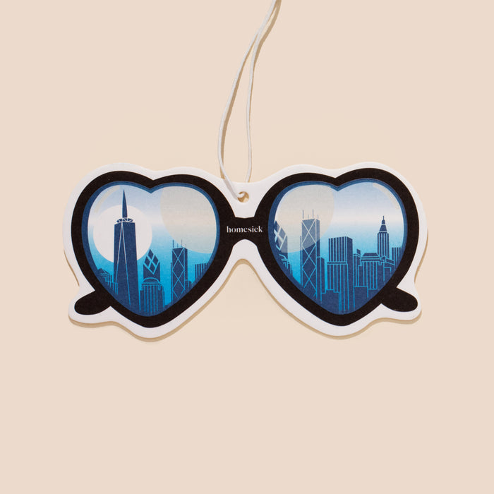 Car freshener on a cream colored background