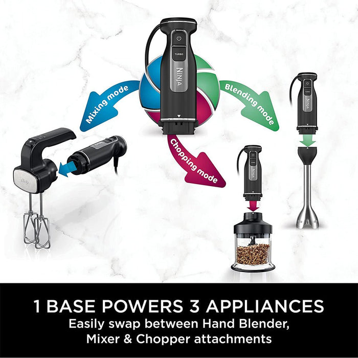 Ninja Foodi 3-in-1 Hand Blender, Mixer & Chopper | CI100UK Ninja Blender Euronics Ireland