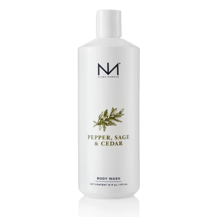 Niven Morgan Pepper, Sage & Cedar Body Wash, 16 Ounces
