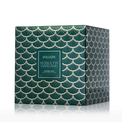 Noble Fir Garland - 3 Wick Hearth Candle