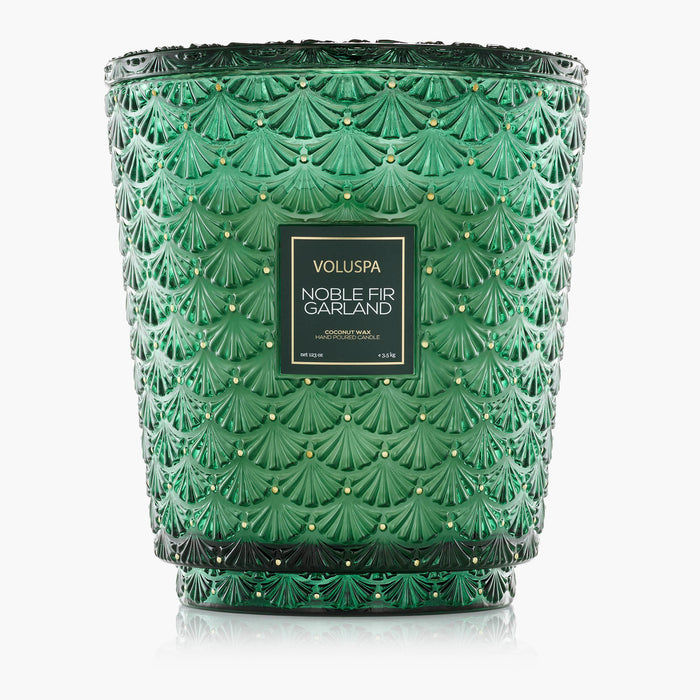 Noble Fir Garland - 5 Wick Hearth Candle