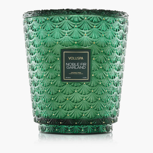 Noble Fir Garland - 5 Wick Hearth Candle