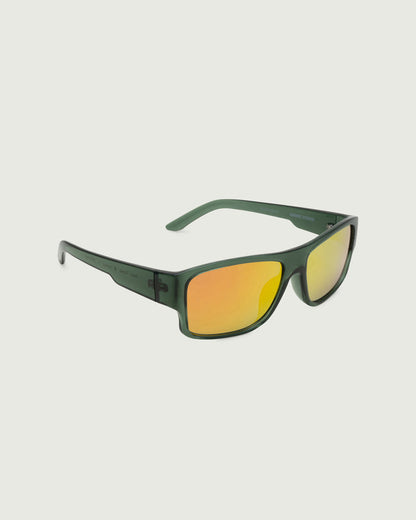 Comet Solstice Polarized::Nolan Sunglasses square black recycled polyester front diagonal