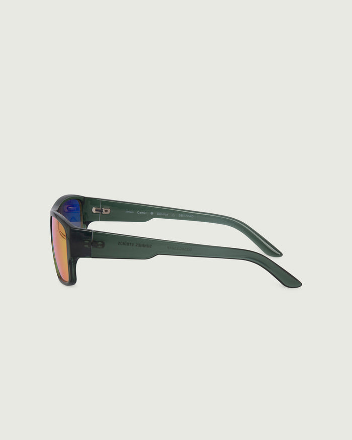 Comet Solstice Polarized::Nolan Sunglasses square black recycled polyester side