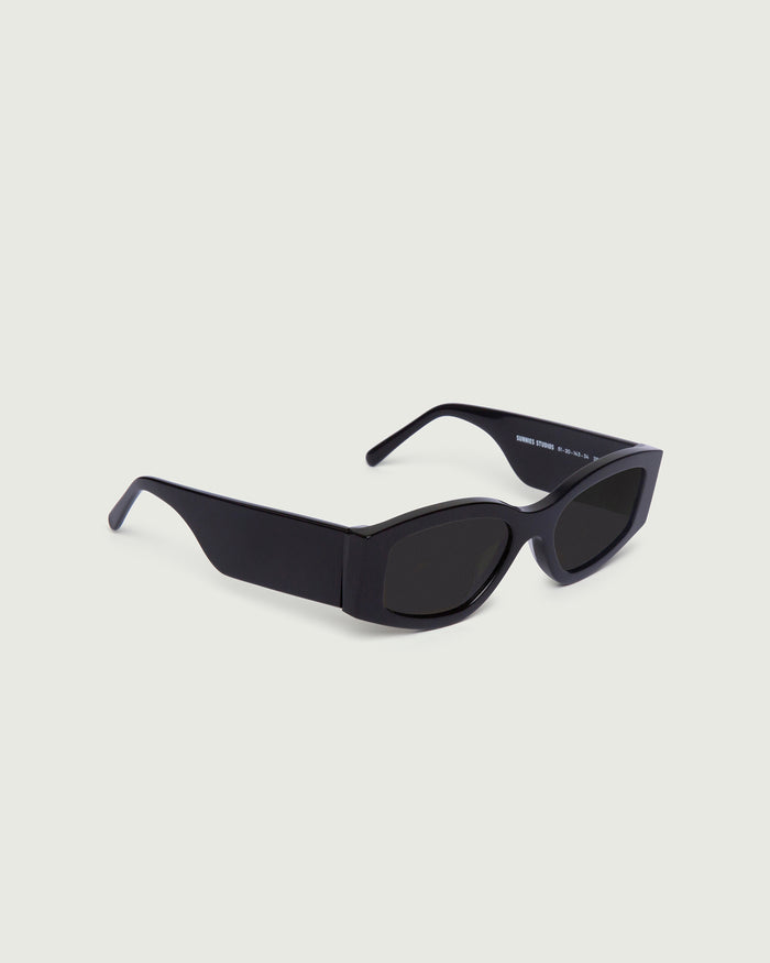 Ink::Nori Sunglasses cateye black recycled polyester front diagonal