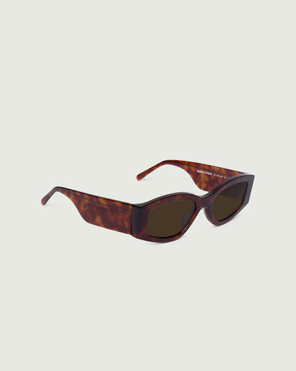 Deep Tort ::Nori Sunglasses cat eye tort bioacetate front diagonal