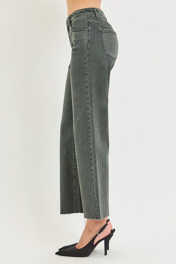 North Side Mid Rise Ankle Straight Raw Hem Denim - Curvy Available