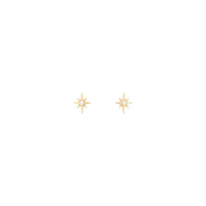 North Star stud earrings 18k Yellow Gold