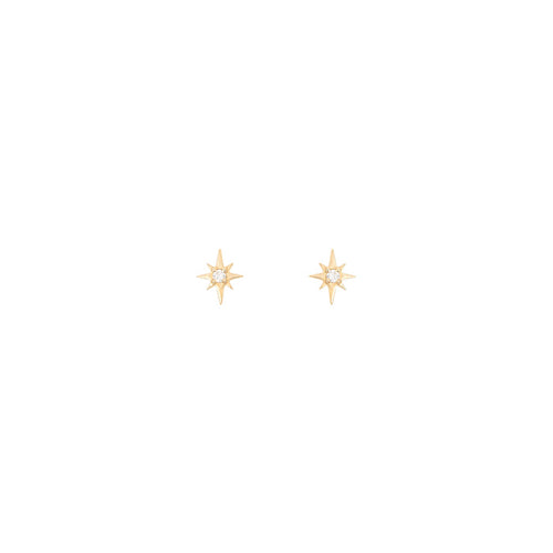 North Star stud earrings 18k Yellow Gold
