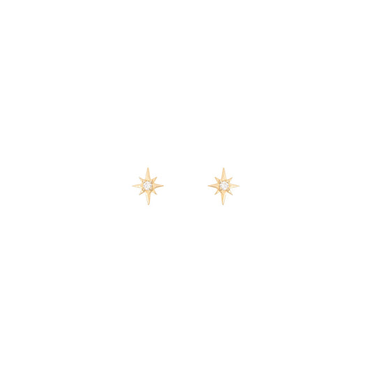 North Star stud earrings 18k Yellow Gold