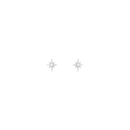 North Star stud earrings 18k White Gold