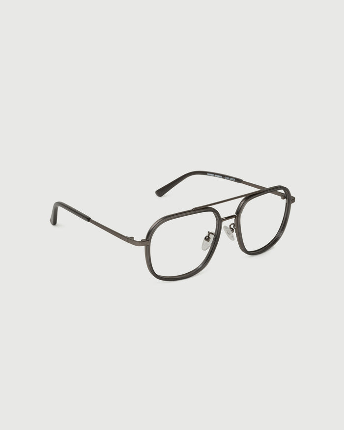 Locket::Octavio Eyeglasses pilot black metal front diagonal