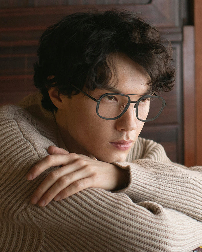 lifestyle-Locket::men Octavio Eyeglasses pilot black metal