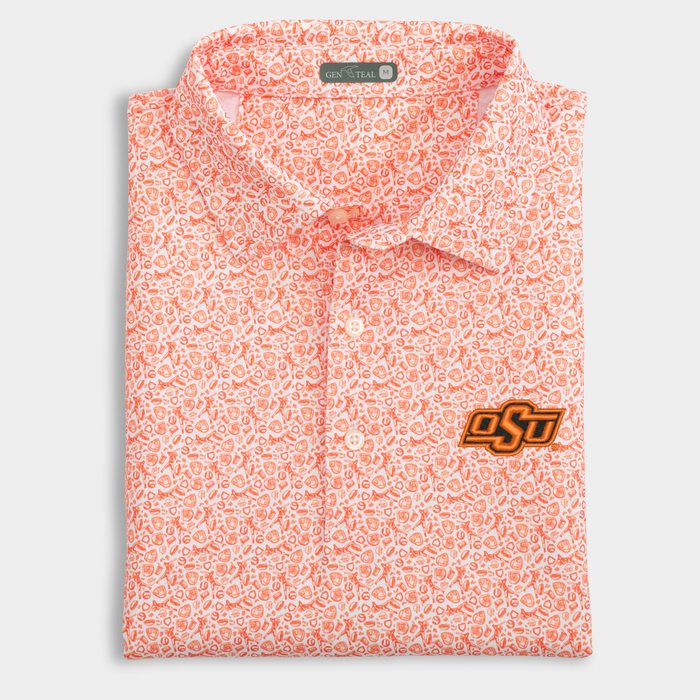 Oklahoma State Fastball Printed Performance Polo