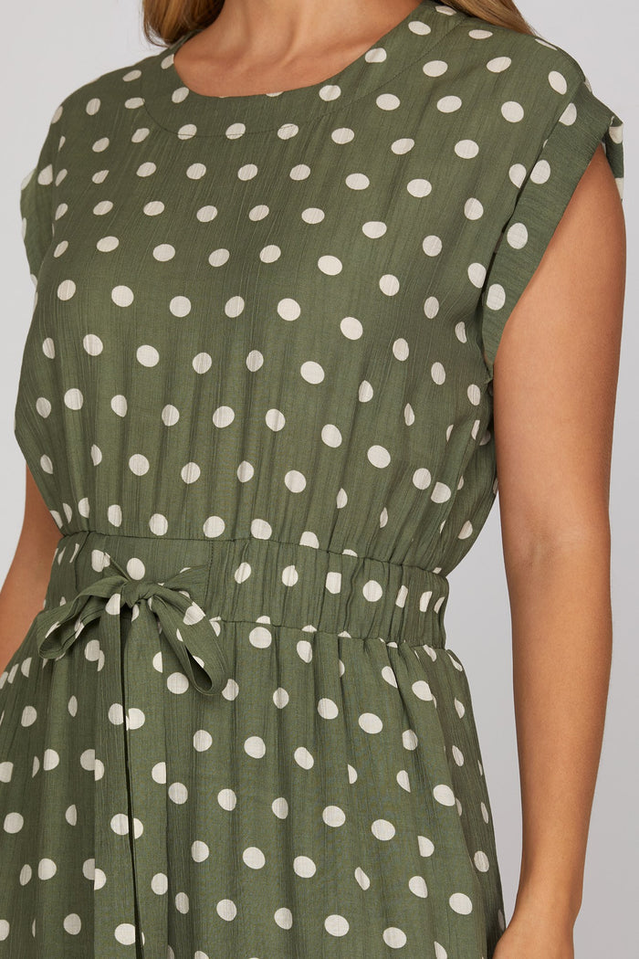 Olive Polka Dot Jumpsuit