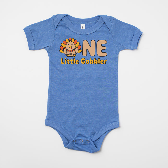 One Little Gobbler Fall-themed Personalized 1st Birthday T-shirt/Bodysuit