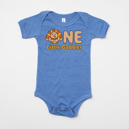 One Little Gobbler Fall-themed Personalized 1st Birthday T-shirt/Bodysuit