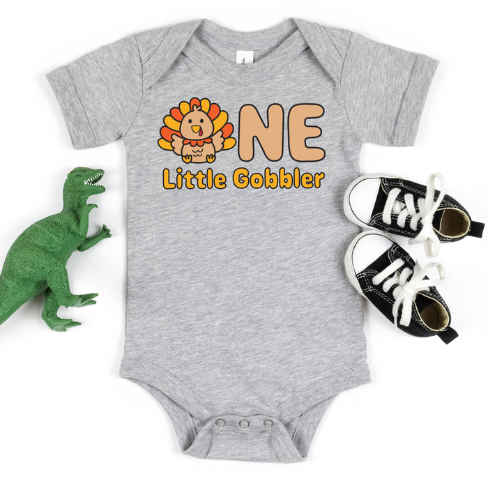 One Little Gobbler Fall-themed Personalized 1st Birthday T-shirt/Bodysuit