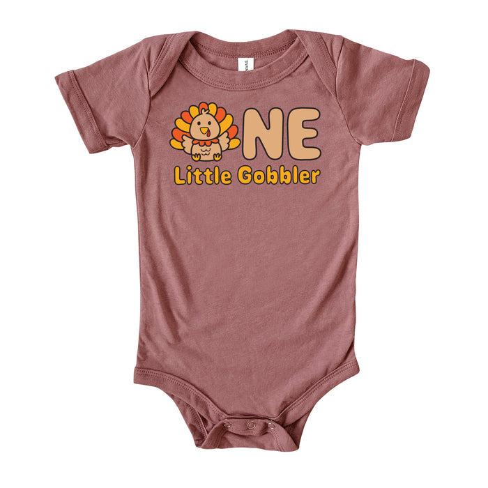 One Little Gobbler Fall-themed Personalized 1st Birthday T-shirt/Bodysuit