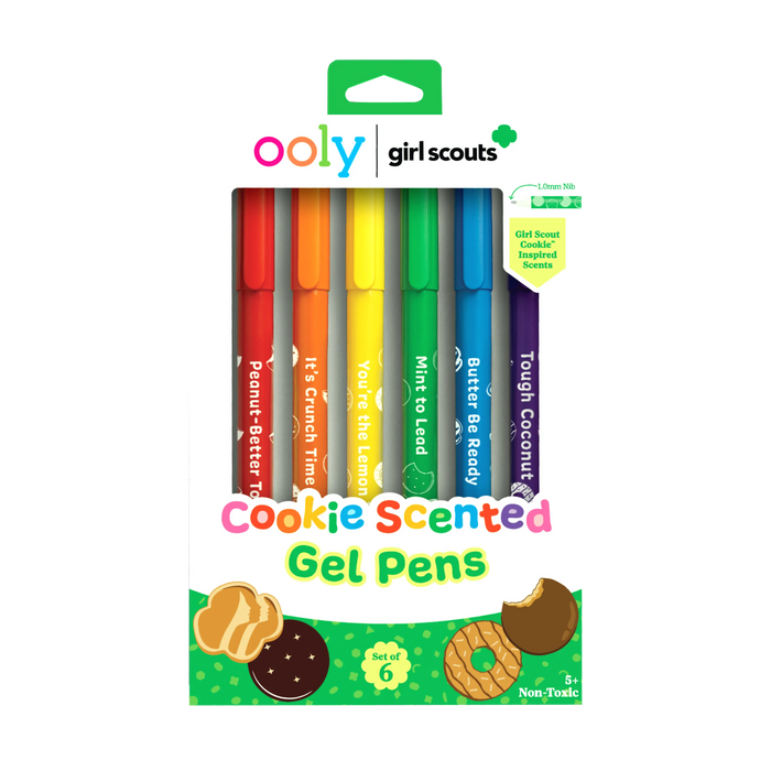Front of packaging of OOLY x Girl Scouts Cookie Scented Gel Pens
