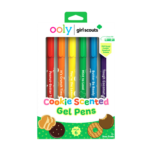 Front of packaging of OOLY x Girl Scouts Cookie Scented Gel Pens