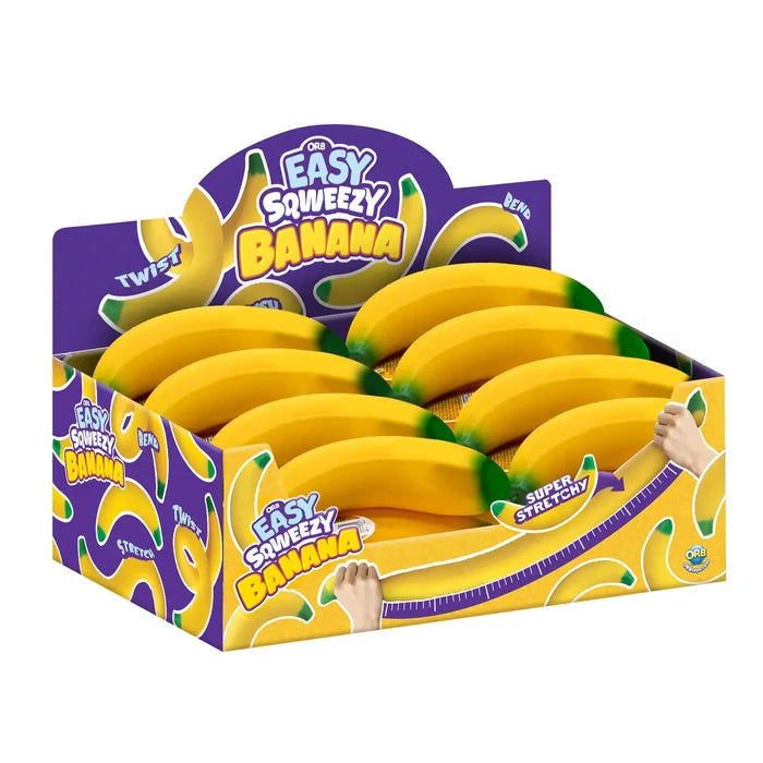 ORB 9 Inch Easy Squeezy Stretchy Banana Squishy Sensory Fidget Toy