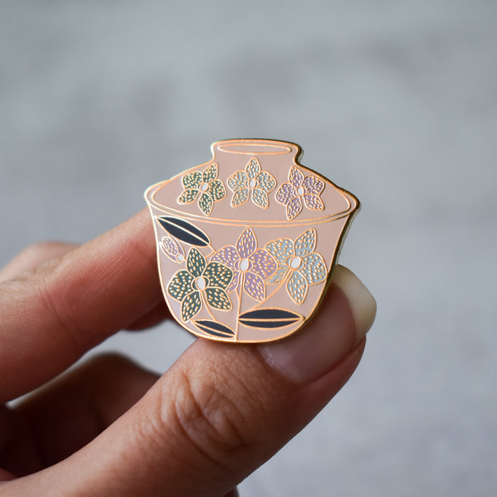 Orchid Gaiwan Enamel Pin