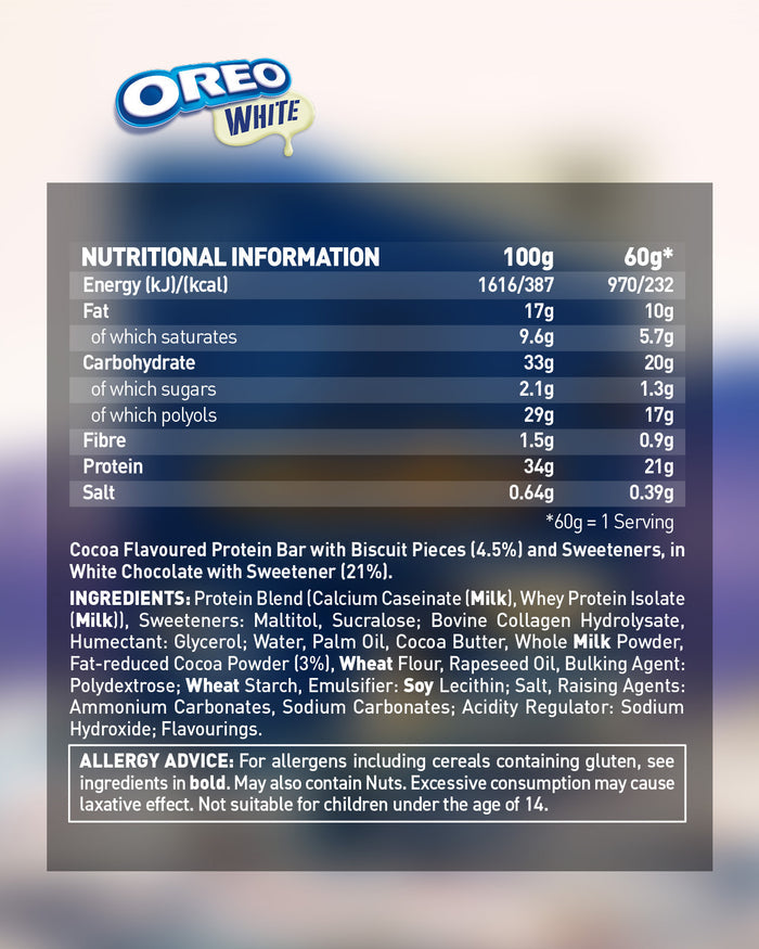 OREO White Protein Bar - BBE October