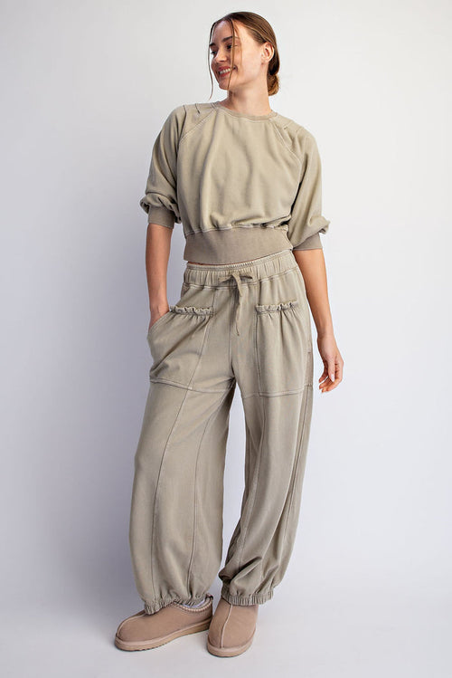 Overwhelmed Mineral Washed Matching Jogger Set