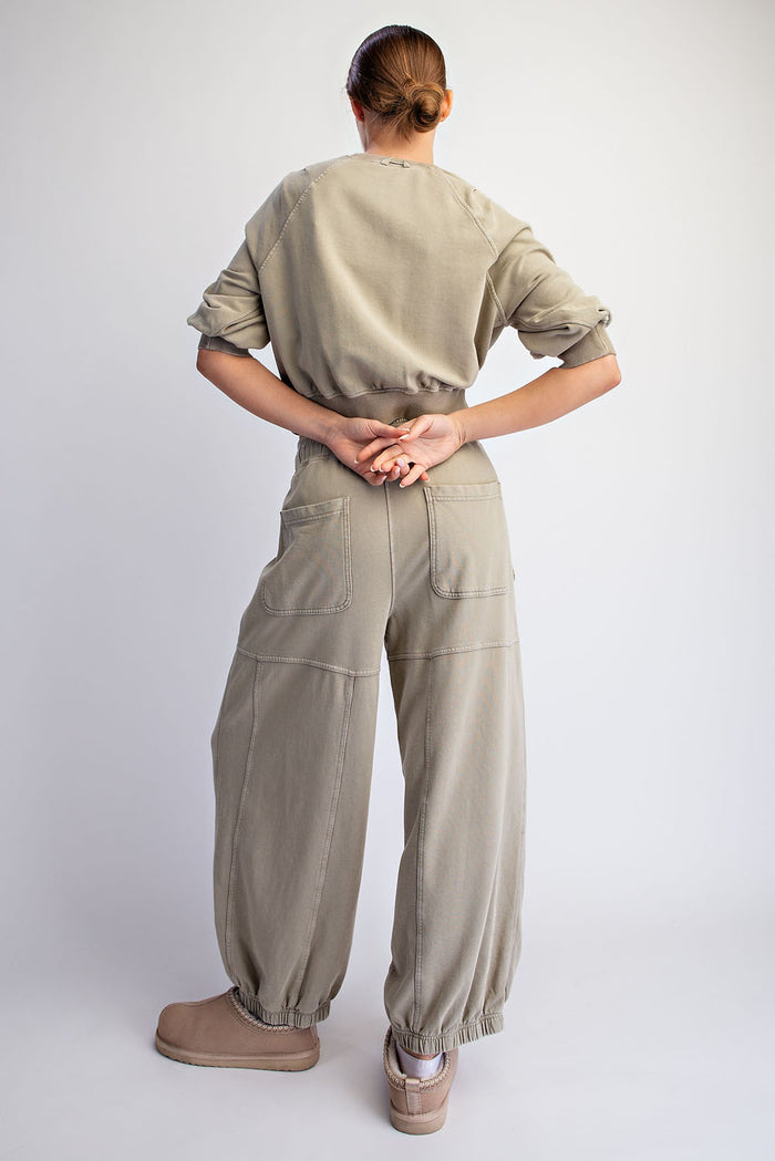 Overwhelmed Mineral Washed Matching Jogger Set