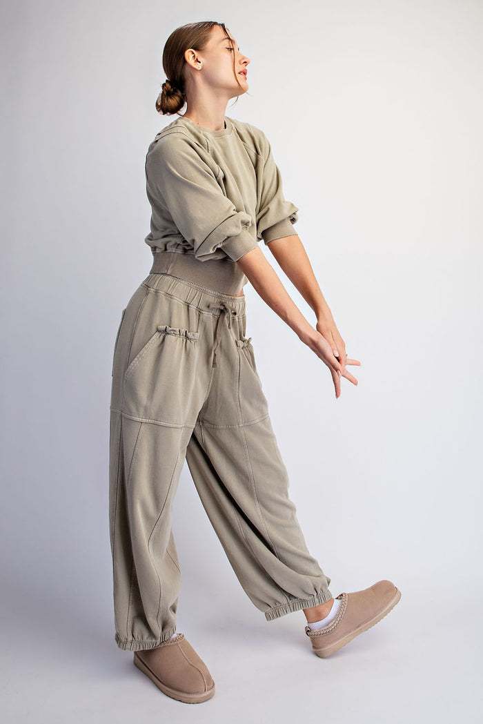 Overwhelmed Mineral Washed Matching Jogger Set