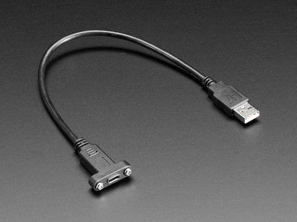 Panel Mount Cable USB C to Type A - 30cm by The Pi Hut - The Pi Hut