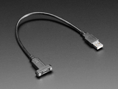 Panel Mount Cable USB C to Type A - 30cm by The Pi Hut - The Pi Hut