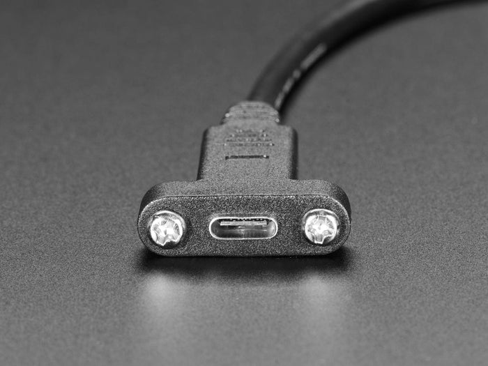 Panel Mount Cable USB C to Type A - 30cm by The Pi Hut - The Pi Hut