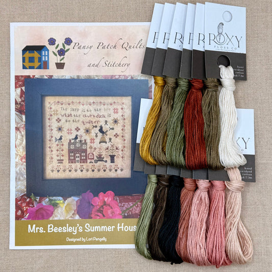 Pansy Patch Quilts and Stitchery - Mrs. Beesley's Summer House - Cross Stitch Chart and/or Roxy Floss Co Threads