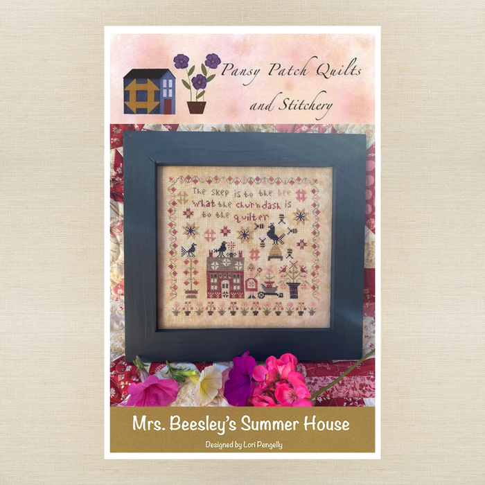 Pansy Patch Quilts and Stitchery - Mrs. Beesley's Summer House - Cross Stitch Chart and/or Roxy Floss Co Threads
