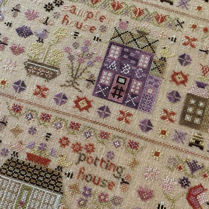 Pansy Patch Quilts and Stitchery - The Houses on Wisteria Lane - Cross Stitch Chart Set and/or Roxy Floss Co Threads