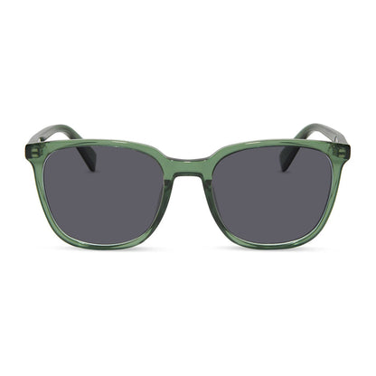 diff eyewear featuring the parker square prescription sunglasses with a sage green crystal frame front view
