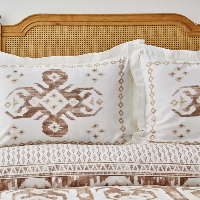 Parure de lit Karaca Home Neos avec housse de couette 100 % coton pour lit double, beige