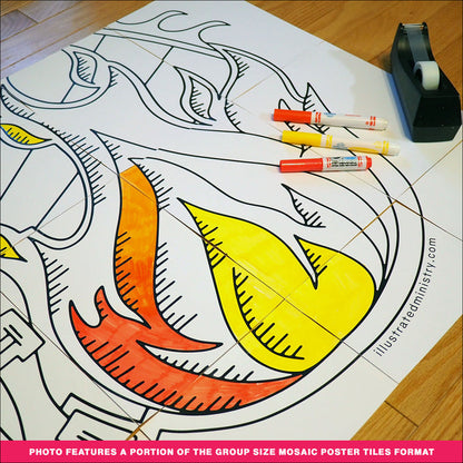 Pentecost Flames Coloring Page & Poster