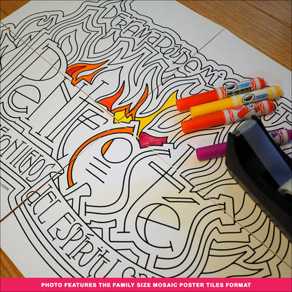 Pentecostés Coloring Page & Poster - Spanish-language Version