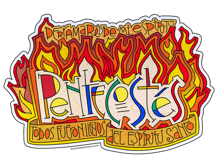 Pentecostés Coloring Page & Poster - Spanish-language Version