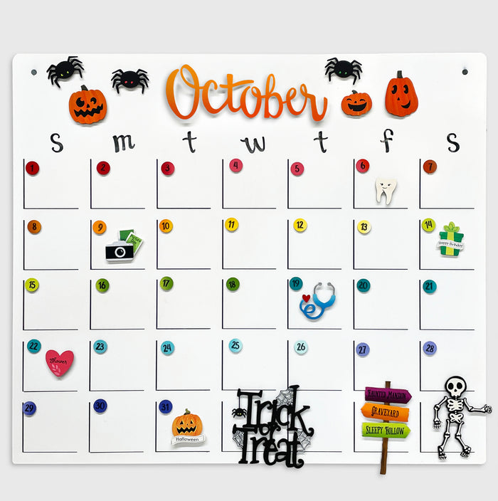 Perpetual Monthly Calendar - 19"h x 22"w