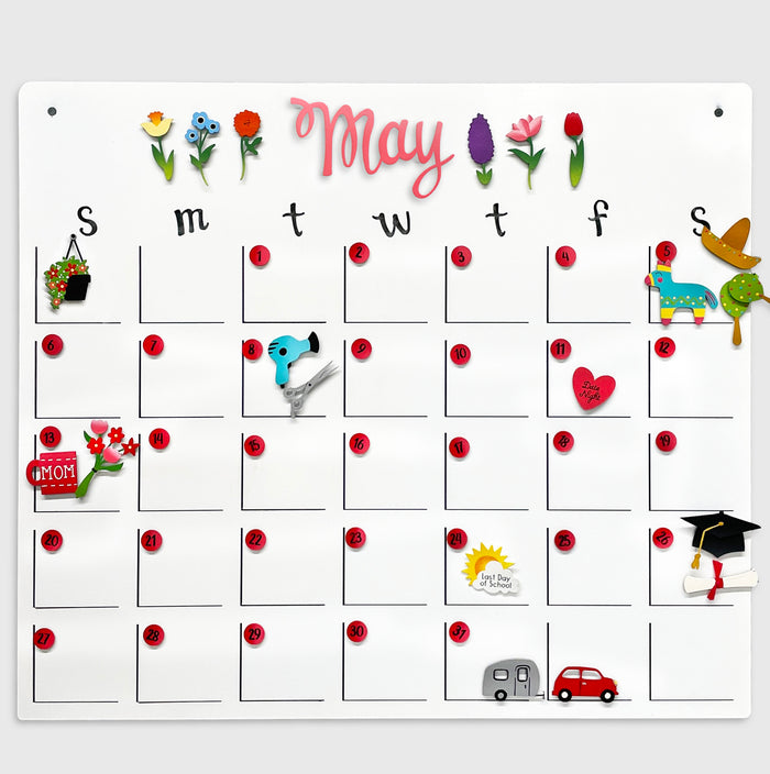 Perpetual Monthly Calendar - 19"h x 22"w