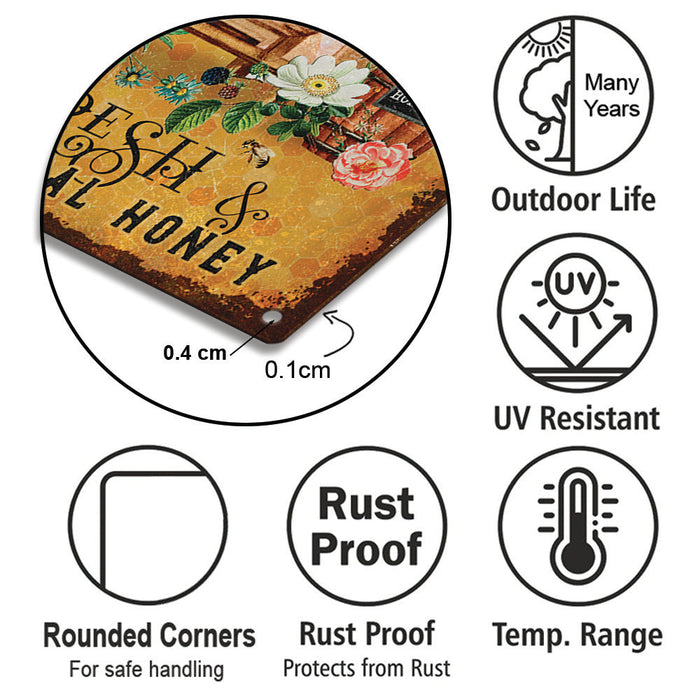 Personalized Honey Bee Farm Fresh Local Honey Metal Sign