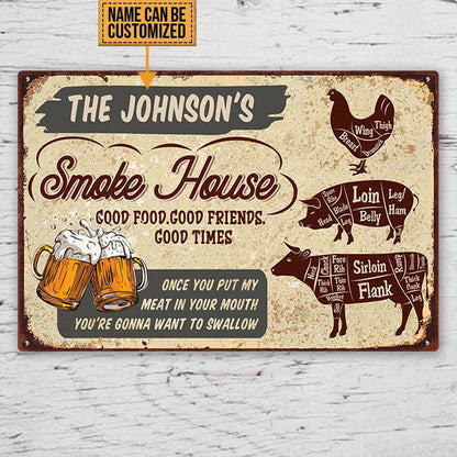 Personalized Smoke House Metal Sign
