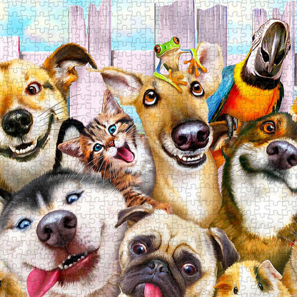 What if your pets had their own photo booth? This puzzle captures their cutest expressions ever!